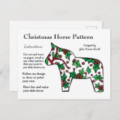 クリスマスホースのパターンから共有 シーズンポストカード (正面/裏面)