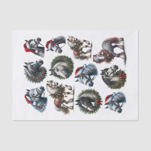 クリスマスホースの美しいセットFussyカットセット1 薄葉紙 (正面)