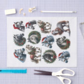 クリスマスホースの美しいセットFussyカットセット1 薄葉紙 (クラフト)