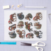 クリスマスホースの美しいセットFussyカットセット2 薄葉紙 (クラフト)