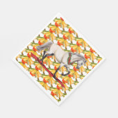 クリスマスホースアンドベルオリジナルアートデザイン スタンダードランチョンナプキン (角)