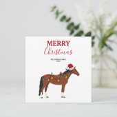 クリスマスホースサンタハットクリスマスライトクリスマス シーズンカード (スタンド正面)