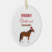 クリスマスホースサンタハットクリスマスライト セラミックオーナメント (右)