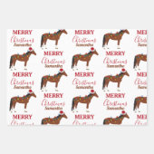 クリスマスホースサンタハットクリスマスライト ラッピングペーパーシート (正面3)