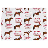 クリスマスホースサンタハットクリスマスライト ラージペーパーバッグ (裏面)