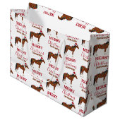 クリスマスホースサンタハットクリスマスライト ラージペーパーバッグ (正面アングル)