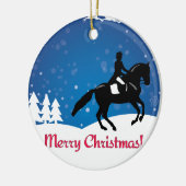 クリスマスホースドレッセージの冬 セラミックオーナメント (左)