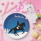 クリスマスホースドレッセージの冬 ペーパープレート (パーティー)