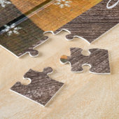 クリスマスホースワゴンホイールカウボーイブーツガーランド ジグソーパズル (側面)