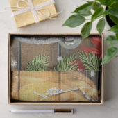 クリスマスホースワゴンホイールカウボーイブーツガーランド 薄葉紙 (ギフト)