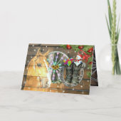 クリスマスホースワゴンホイールカウボーイブーツガーランドH シーズンカード (裏面)