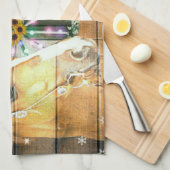 クリスマスホースワゴンホイールカウボーイブーツ馬蹄形 キッチンタオル (四つ折り)