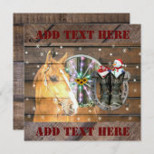 クリスマスホースワゴンホイールカウボーイブーツ馬蹄形 ノートカード (正面/裏面)