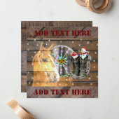 クリスマスホースワゴンホイールカウボーイブーツ馬蹄形 ノートカード (正面/裏面インサイチュ)