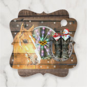 クリスマスホースワゴンホイールカウボーイブーツ馬蹄形 フェイバータグ (裏面)
