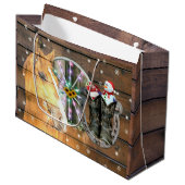 クリスマスホースワゴンホイールカウボーイブーツ馬蹄形 ラージペーパーバッグ (正面アングル)