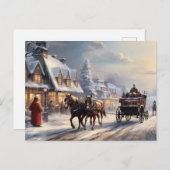クリスマスホース描キャリッジ通り シーズンポストカード (正面/裏面)