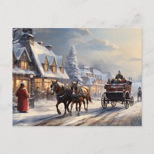 クリスマスホース描キャリッジ通り シーズンポストカード (正面)