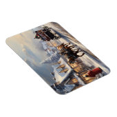 クリスマスホース描キャリッジ通り マグネット (右側)