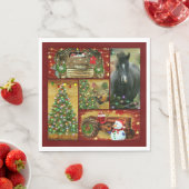 クリスマスホース雪だるまトラックトラクター スタンダードランチョンナプキン (インサイチュ)