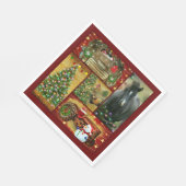 クリスマスホース雪だるまトラックトラクター スタンダードランチョンナプキン (角)