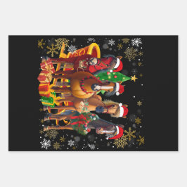クリスマスホース馬好き ラッピングペーパーシート
