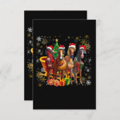 クリスマスホース馬好き 招待状 (正面/裏面)