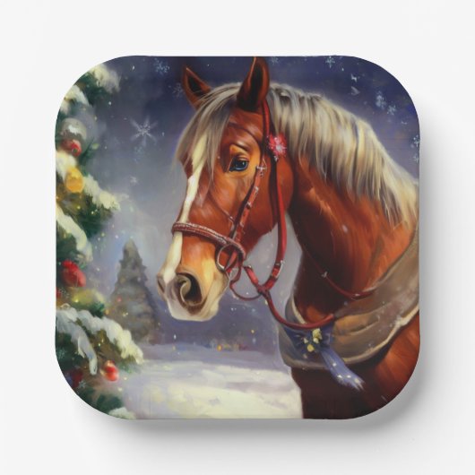 クリスマスホース1 ペーパープレート (正面)