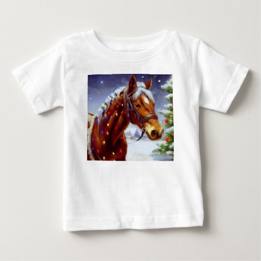 クリスマスホース3 ベビーTシャツ (正面)