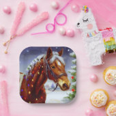 クリスマスホース3 ペーパープレート (パーティー)