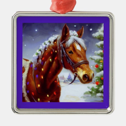 クリスマスホース3 メタルオーナメント (正面)