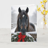 クリスマスホース カード (黄色い花)