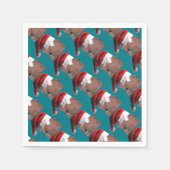 クリスマスホース スタンダードカクテルナプキン (正面)