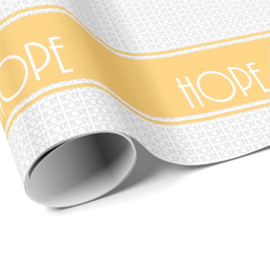 クリスマスホープゴールデンイエローホワイトクリスマスズホリデー ラッピングペーパー (ロールコーナー)