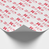 クリスマスホーホーのパタ赤と白ーンかわいい ラッピングペーパー (角)