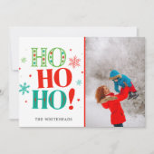 クリスマスホーホーティール(緑がかった色)グリーンレッド写真 シーズンカード (正面)