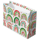クリスマスホーホーフェスティバルレインボーホリデモダンーズ ラージペーパーバッグ (正面アングル)