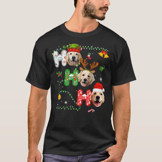 クリスマスホーホーホゴールデンレトリバー351 Tシャツ (正面)