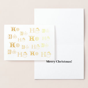 クリスマスホーホーホパターンカスタム文字かわいい 箔カード