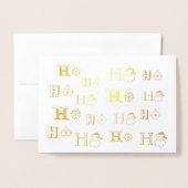 クリスマスホーホーホパターンカスタム文字かわいい 箔カード (封筒付き正面)