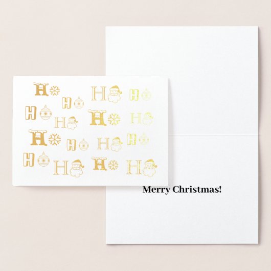 クリスマスホーホーホパターンカスタム文字かわいい 箔カード (ディスプレー)