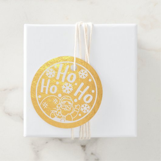 クリスマスホーホーホーサンタ冬の雪片 フェイバータグ (箱)