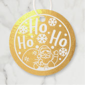 クリスマスホーホーホーサンタ冬の雪片 フェイバータグ (正面)