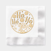 クリスマスホーホーホーサンタ冬の雪片 箔ナプキン (正面)