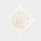 クリスマスホーホーホーサンタ冬の雪片 箔ナプキン (右)