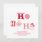 クリスマスホーホーホーホレッド名前をカスタムするデートかわいいカード (正面/裏面)