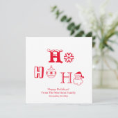 クリスマスホーホーホーホレッド名前をカスタムするデートかわいいカード (スタンド正面)