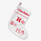 クリスマスホーホーホーホレッド名前をカスタムするデートかわいい スモールクリスマスストッキング (正面 (吊り時))