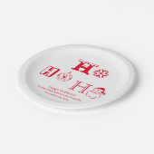 クリスマスホーホーホーホレッド名前をカスタムするデートかわいい ペーパープレート (アングル)