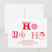 クリスマスホーホーホーホレッド名前をカスタムするデートかわいい ポストカード (正面/裏面)